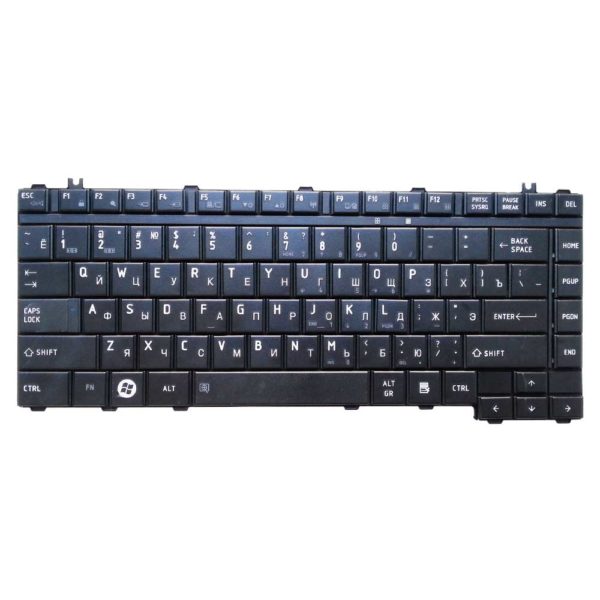 Клавиатура для ноутбука Toshiba Satellite A200, A205, A210, A215, A300, A300D, A305, A350, A350D, A355, A355D, L300, L300D, L305, L305D, L450, L450D, L455, L455D, M200, M205, M300, M305, M500 Black Чёрная (V160311AS1)