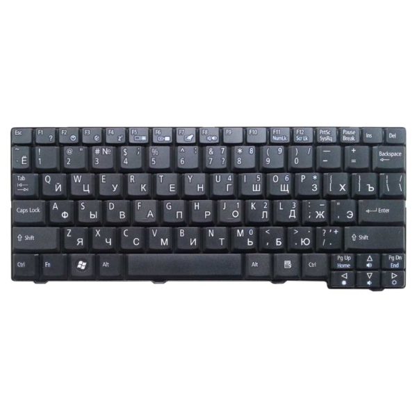 Клавиатура для ноутбука Acer Aspire One 531, A110, A150, D150, D210, D250, P531, ZG5, ZG8, eMachines eM250, Gateway LT10, LT20, LT1000, LT1005, LT1005U, LT2000, LT2003C, LT2044u, Packard Bell Dot S (NSK-AJE0R, 9JN9482.E0R, PK1306F01H0)
