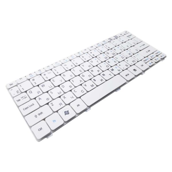 Клавиатура для ноутбука Acer Aspire One 521, 522, 532, 532H, 533, D255, D255E, D257, D260, D270, Happy, Happy2, eMachines 350, 355, em350, em355, Gateway LT21, LT27, LT28, Packard Bell NAV50, Dot S2, Dot SE, Dot SC, Dot SE3, PAV80 White Белая (V111102BS4, PK130D41B02)