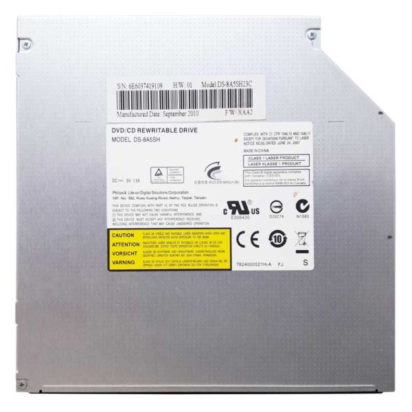 Привод DVD+RW LiteOn DS-8A5SH 8x SATA 12.7 мм для ноутбука Asus K52, A52, X52 без панели (DS-8A5SH23C) Б/У