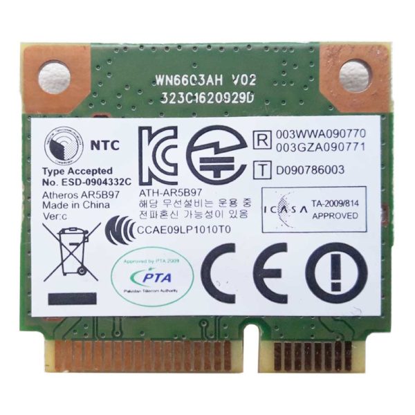 Модуль Wi-Fi Mini PCI-E Atheros AR5B97 802.11b/g/n для ноутбука Acer Aspire 4830, 5742, 7750, Packard Bell TS11, TK85, Emachines D728 (WN6603AH V2, ATH-AR5B97)