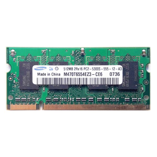 Модуль памяти SO-DDR2 512 МБ PC-5300 667 Mhz Samsung, SEC (M470T6554EZ3-CE6)