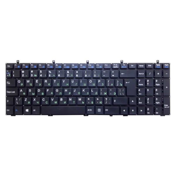 Клавиатура для ноутбука DNS Clevo W350, W370, W650, W655, W670, 0170720, 0123975, 0170728, 0164801, 0164802, Clevo W370ET, W350ET без рамки, Black Чёрная (MP-12A36N0-4301W, 6-80-W37S0-130-1)
