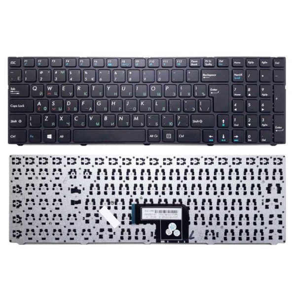Клавиатура для ноутбука DNS Pegatron C15, C15A, C15B, C17, C17A, C17B с рамкой, Black Черная (0KN0-CN1GE11, V150062AK1 GR)