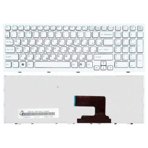 Клавиатура для ноутбука Sony Vaio VPC-EH, VPCEH, PCG-71811V, PCG-71812V, PCG-71911V, PCG-71912V с рамкой, White Белая (OEM)